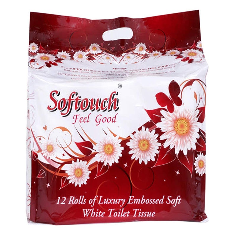 Softouch 3 Ply Toilet Paper tissue roll 12-in-1 set- (160 pulls per roll) Total 1920 Pulls Multicolour - Image 4