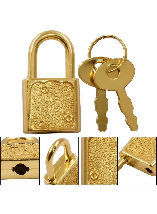 Unlorspy 10 Pcs Gold Mini Padlock with Key, Small Luggage Locks,32 x 18 x 7mm Zinc Alloy Mini Diary Lock for Jewelry Box, Luggage and Backpack - Image 3