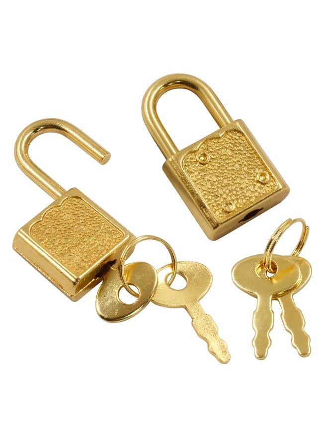 Unlorspy 10 Pcs Gold Mini Padlock with Key, Small Luggage Locks,32 x 18 x 7mm Zinc Alloy Mini Diary Lock for Jewelry Box, Luggage and Backpack - Image 4