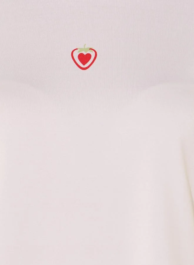 Take Two Take Two Heart Print Regular Fit T-Shirt and Pyjama Pants Set