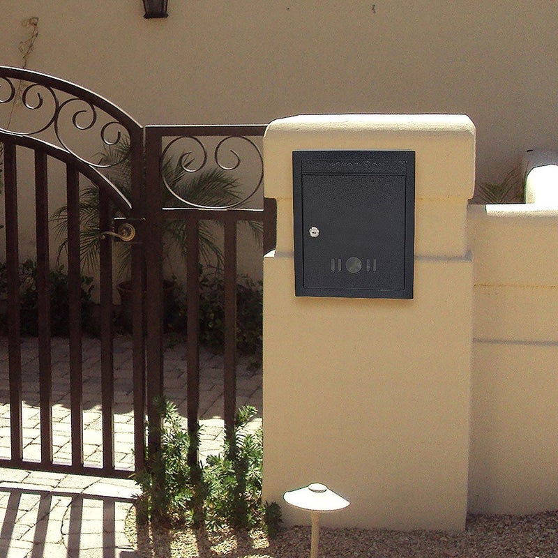 LEPOSE صندوق رسائل ليبوز للتعليق على الحائط - رف معدني لصندوق البريد - صناديق بريد خارجية - عناصر ديكور منزلي - أسود - Image 3