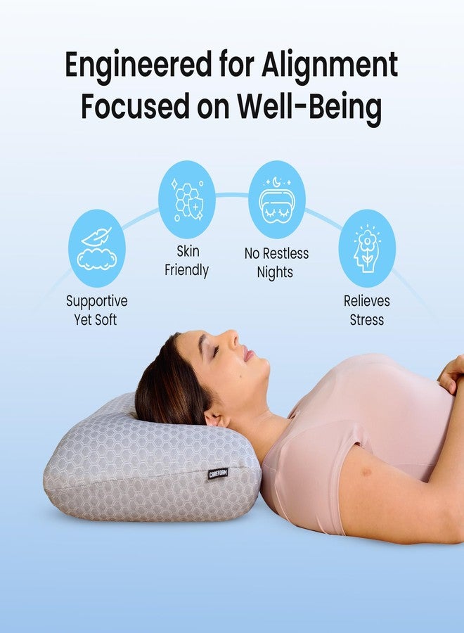 CareFoam Ventilated Cooling Gel Memory Foam Pillow, Orthopedic Pillow for Sleeping & Neck Pain Relief with Premium Removable Zipper Cover | 22x14x5 Inch | Medium - Pack of 1 - Image 3