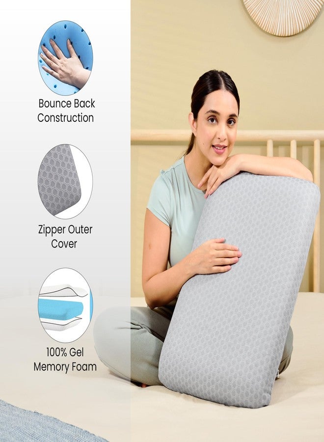 CareFoam Ventilated Cooling Gel Memory Foam Pillow, Orthopedic Pillow for Sleeping & Neck Pain Relief with Premium Removable Zipper Cover | 22x14x5 Inch | Medium - Pack of 1 - Image 4