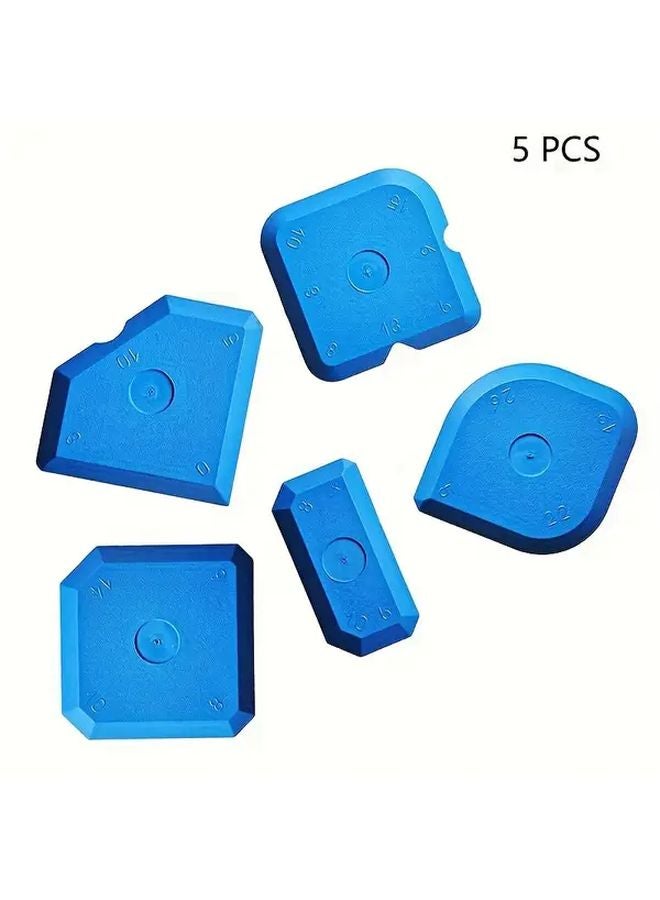 5Pcs Blue Grouting Kit Heavy Duty Sealant Scraper Smoothing Trowel DIY Shower Installation Set - Image 1