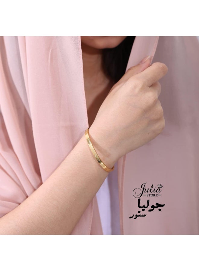 Julia Store 18K Gold Plated 316L Stainless Steel Islamic Jewelry Gifts Allah Gold Bangles Bracelets Ayatul Kursi Arabic Cuff Bracelet - Image 4