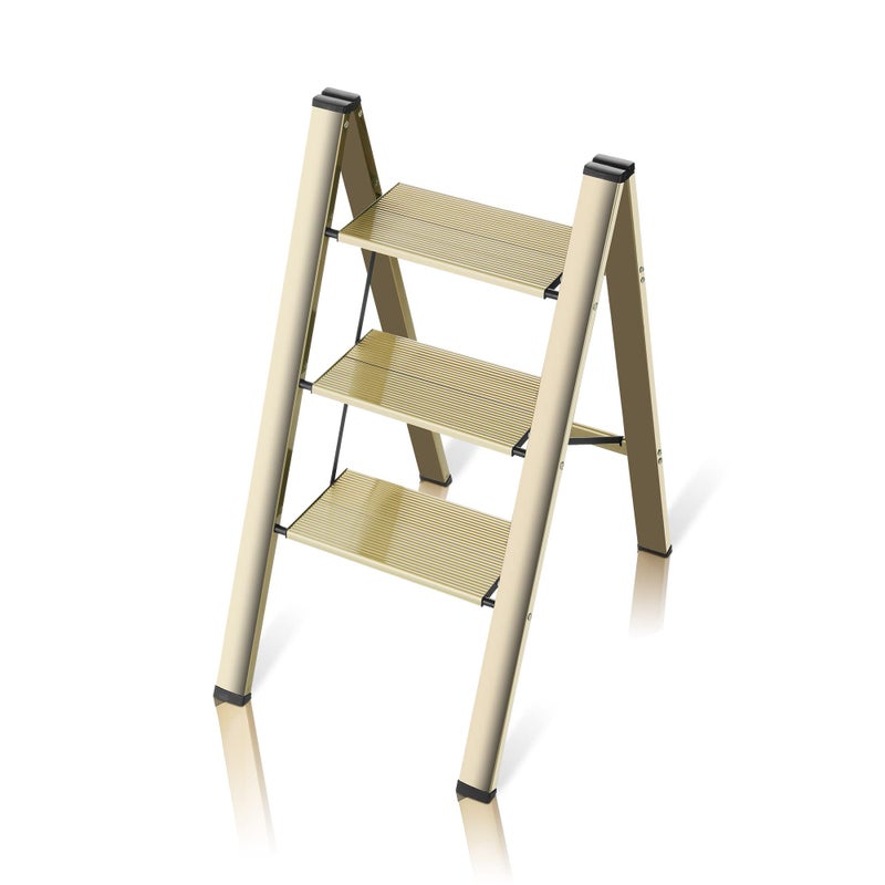 3 Step Ladder Folding Ladder Stool Wider Upgraded NonSlip Treads Portable Lightweight Ladder for Home and Kitchen Holds up to 330 Lbs