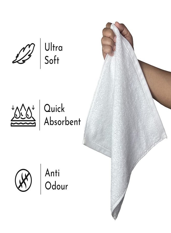 Space Fly White Color 500 GSM Cotton Face Towel for Women | Soft Towel for Face | Baby face Towels Newborn | Soft Hand Napkins for Women | Small Towel | Face Towel Set (25 x 25, 10) - Image 3