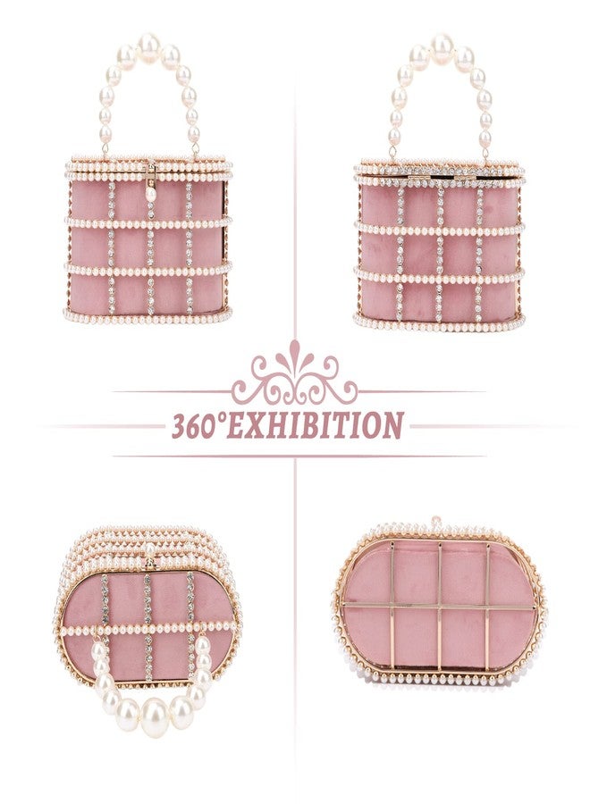 Lanpet Women Evening Handbag Clutch Purses Metal Crystal Bucket Bag for Wedding Prom Birthday Party - Image 3