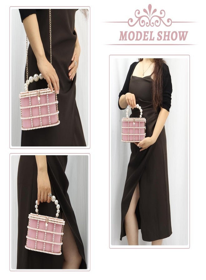 Lanpet Women Evening Handbag Clutch Purses Metal Crystal Bucket Bag for Wedding Prom Birthday Party - Image 2