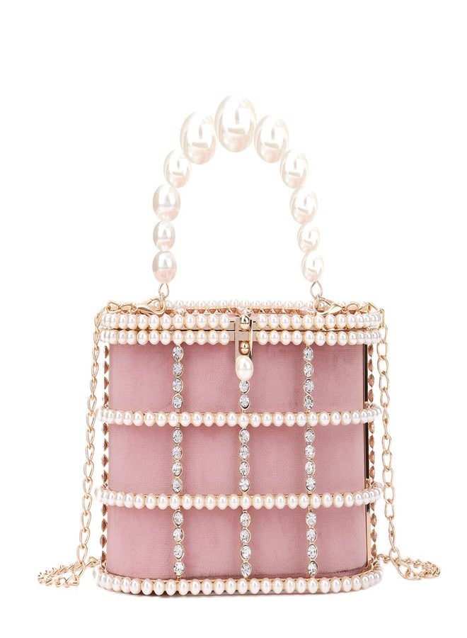 Lanpet Women Evening Handbag Clutch Purses Metal Crystal Bucket Bag for Wedding Prom Birthday Party - Image 1
