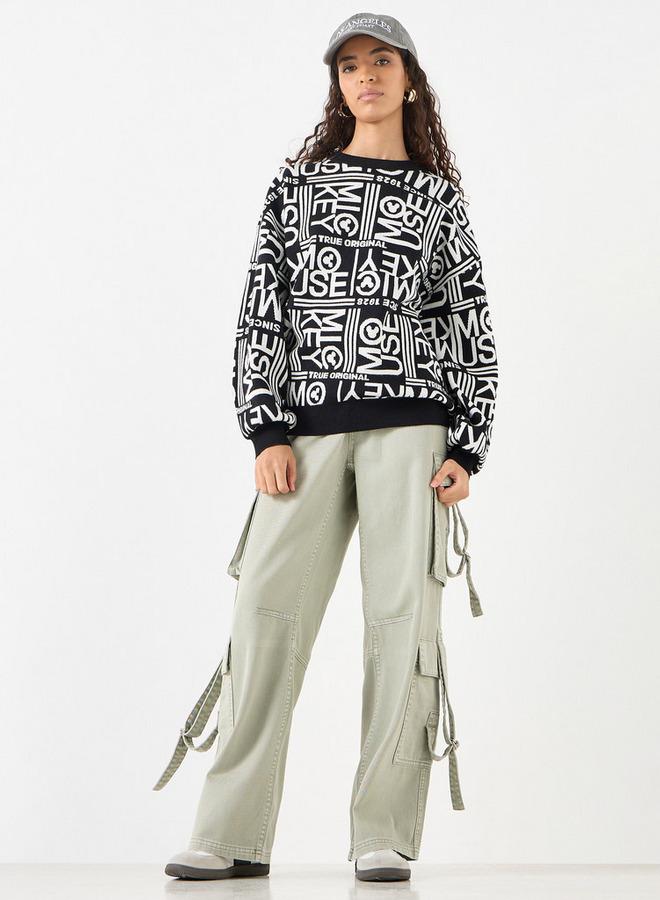 SP Characters All-Over Mickey Mouse Detail Sweater with Long Sleeves - Image 2