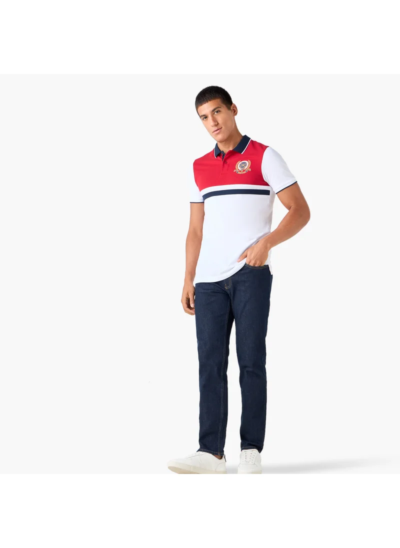 سبلاش فيڤ Embroidered Colourblock Polo T-shirt