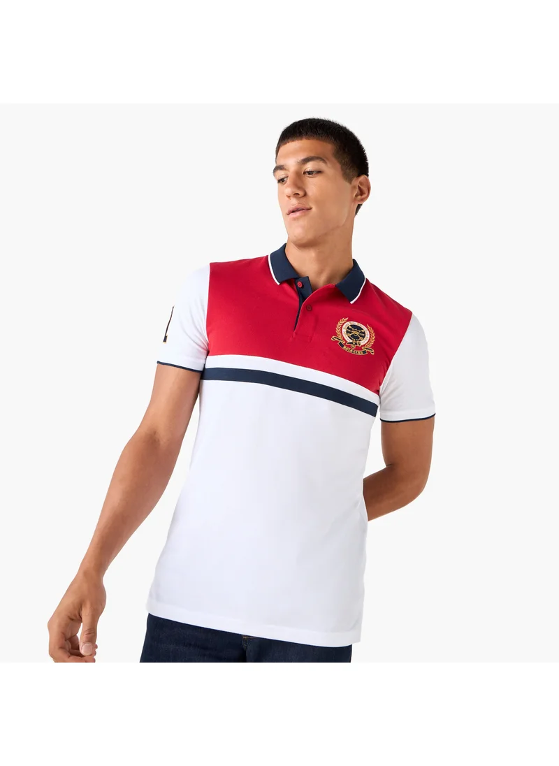سبلاش فيڤ Embroidered Colourblock Polo T-shirt