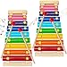 Xeehwb 2 Pcs Wooden Xylophone for KidsXylophone Educational Musical Toy with 2 Child Mallets 8 Diatonic KeysXylophone Wooden Instruments Toys for Toddlers - Image 2