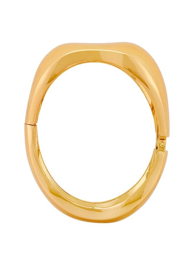 KUSHAL'S Fashion Jewellery Gold Polished Copper Trendy Locking System Kada, Best for Casual Wear & Special Occasion - 455345 - Image 1