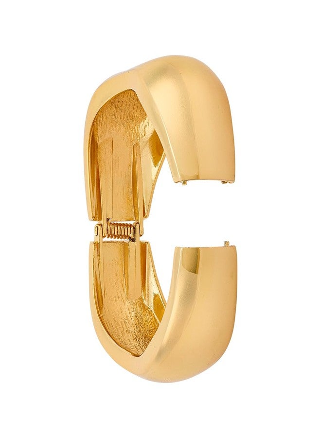 KUSHAL'S Fashion Jewellery Gold Polished Copper Trendy Locking System Kada, Best for Casual Wear & Special Occasion - 455345 - Image 4