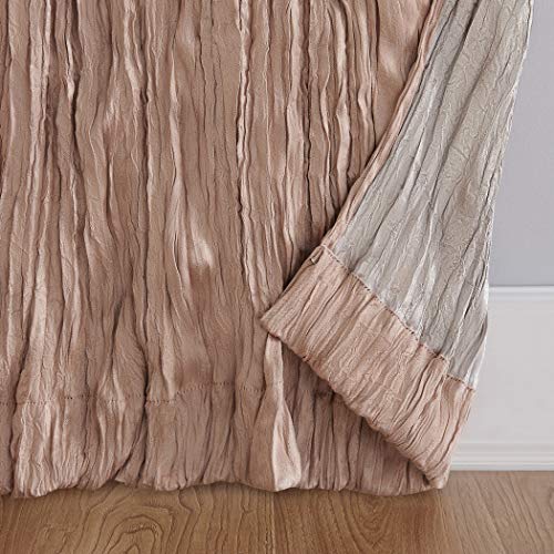 No. 918 Odelia Distressed Velvet Semi-Sheer Tab Top Curtain Panel, 50" x 84", Blush Pink - Image 4
