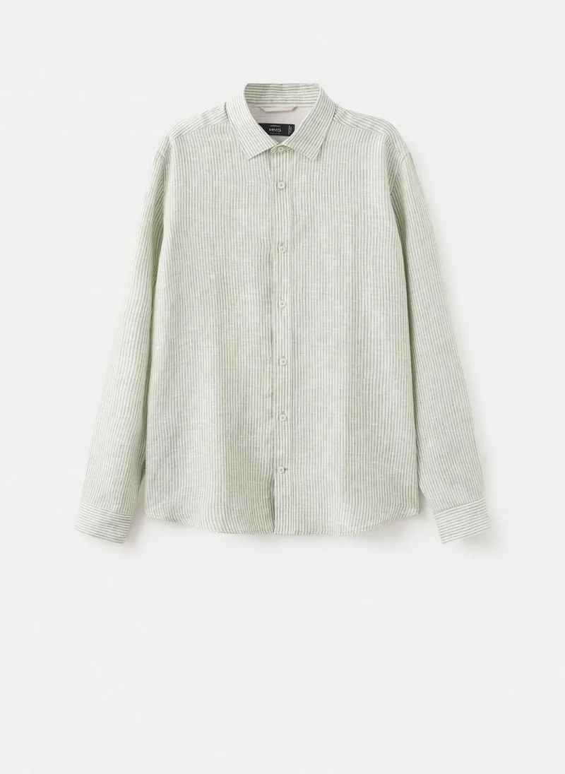 Mango Man  Regular-fit 100% linen shirt for Men | Best Price UAE