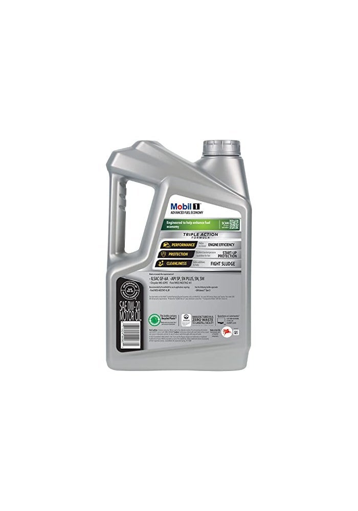 Mobil 1 Advanced Fuel Economy Full Synthetic Motor Oil 0W20 5 Quart - Image 4