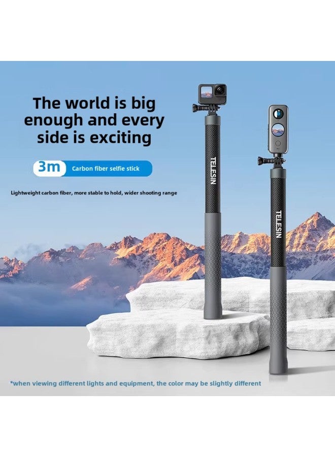 TELESIN Handheld 3 M Selfie Stick Fits Xinjiang Action3/4/5 Dog Gopro13 Sports Camera Accessories-Color:Telesin 3m Carbon Fiber Selfie Stick  - Image 3