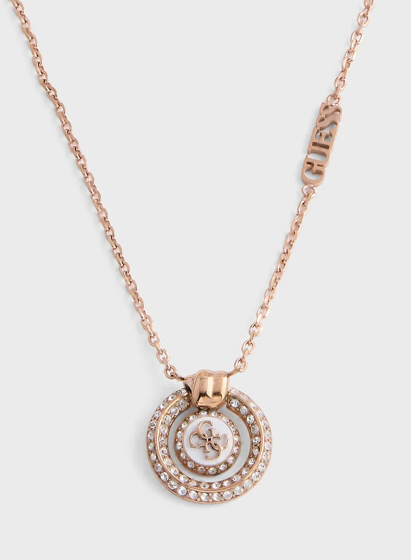 جس Pendent Drop Detail Long Necklace