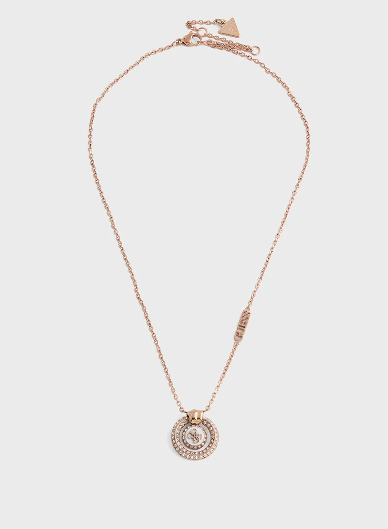 جس Pendent Drop Detail Long Necklace