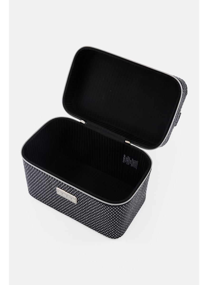 bebe Brand Logo Cosmetic Bag, Black  - Image 3