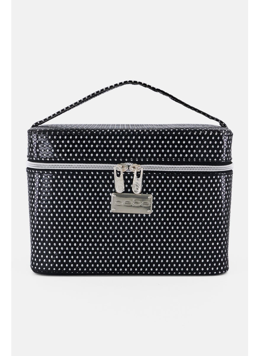 bebe Brand Logo Cosmetic Bag, Black  - Image 1