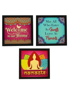 Webelkart Webelkart Set of 3 Motivational/Funny Quote Photo Frame for Wall, Office, Study Room Decoration Poster MDF Without Glass, Size - 10 x 10 INCH (Welcome Home)  - Image 1