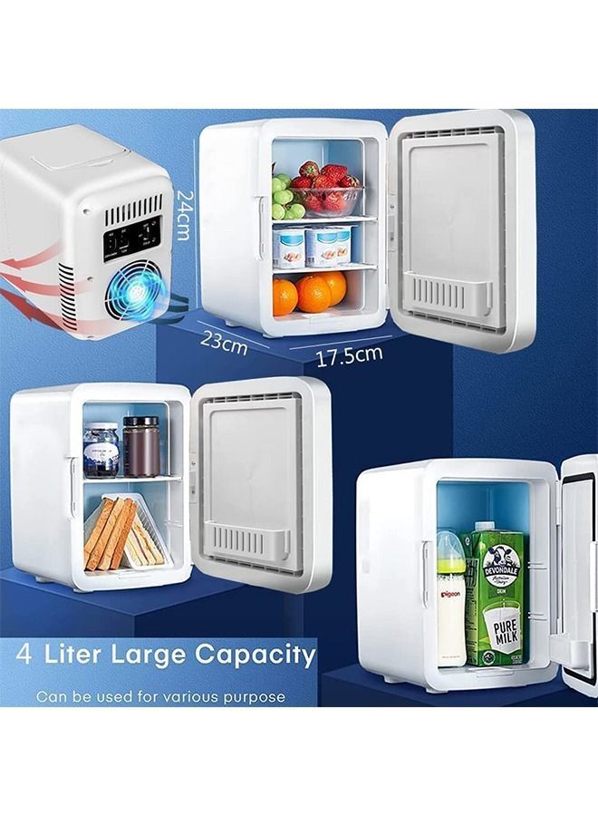 Y&D Mini Refrigerator,4L Portable Mirrored Makeup Fridge with LED Lighting,Cosmetic Storage Refrigerator Cooler&Warmer Freezer For Desktop Or Travel, Cool & Heat  - Image 5