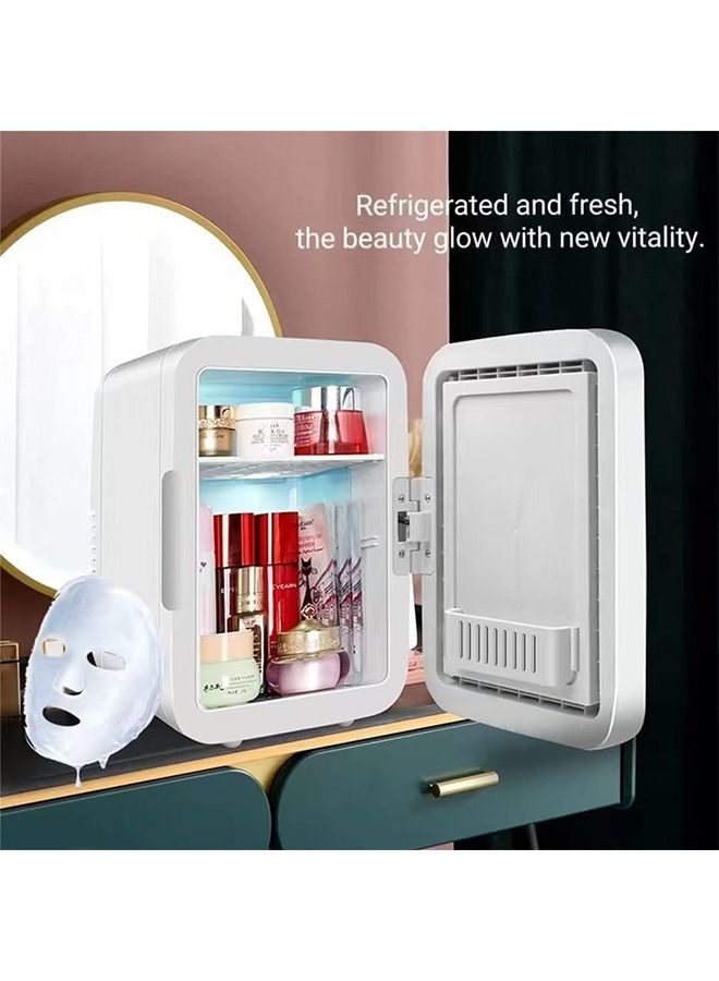 Y&D Mini Refrigerator,4L Portable Mirrored Makeup Fridge with LED Lighting,Cosmetic Storage Refrigerator Cooler&Warmer Freezer For Desktop Or Travel, Cool & Heat  - Image 2
