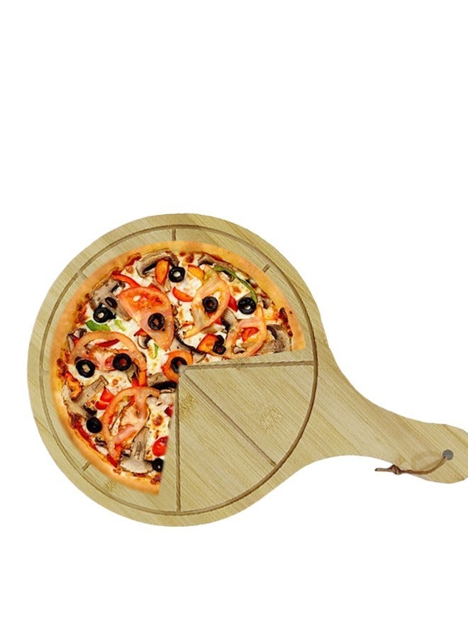 Premium Bamboo Wood Pizza Serving Plate With Easy to Cut Design|Steaks, Fruits & Cakes Serving Board|Antibacterial & Easy to Clean - Image 1