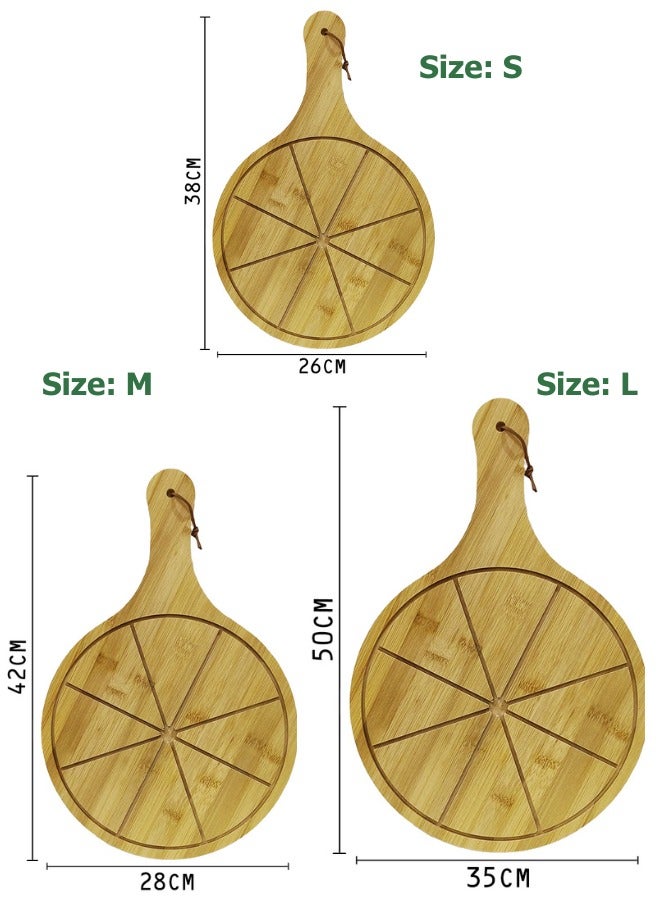 Premium Bamboo Wood Pizza Serving Plate With Easy to Cut Design|Steaks, Fruits & Cakes Serving Board|Antibacterial & Easy to Clean - Image 5