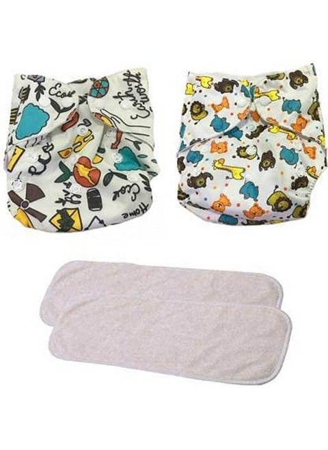 Baby Cloth Diaper Pants Adjustable Reusable Washable Printed Button Diaper For Babies;Infants;Toddlers (Age 0 To 2 Years) (Whitewhite Lion)