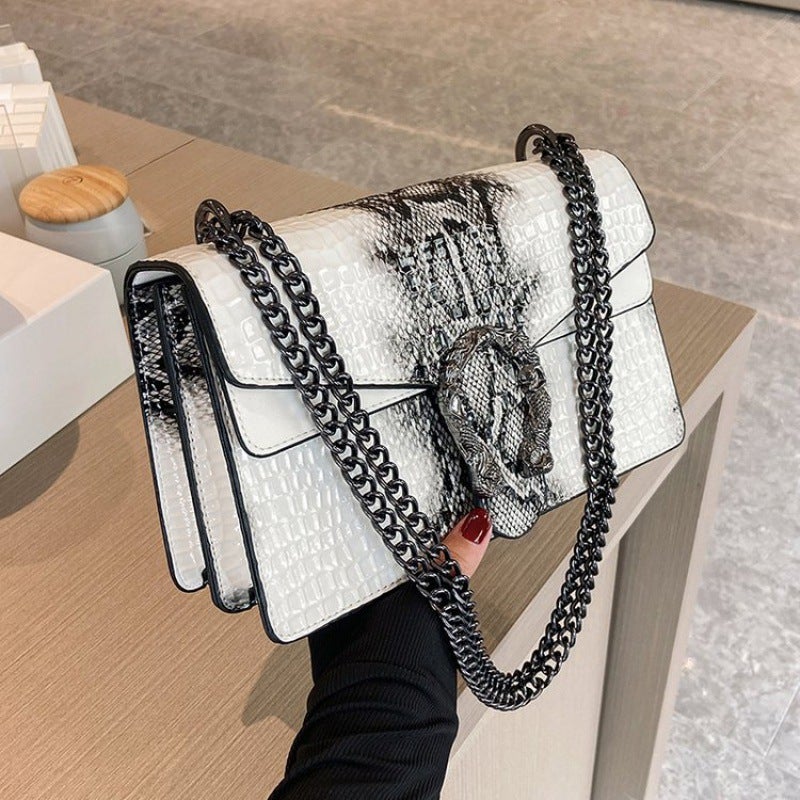 Crocodile Pattern Women'S Bag 2022 New Handbag Large Capacity Small Square Bag Chain Messenger Bag - Image 2