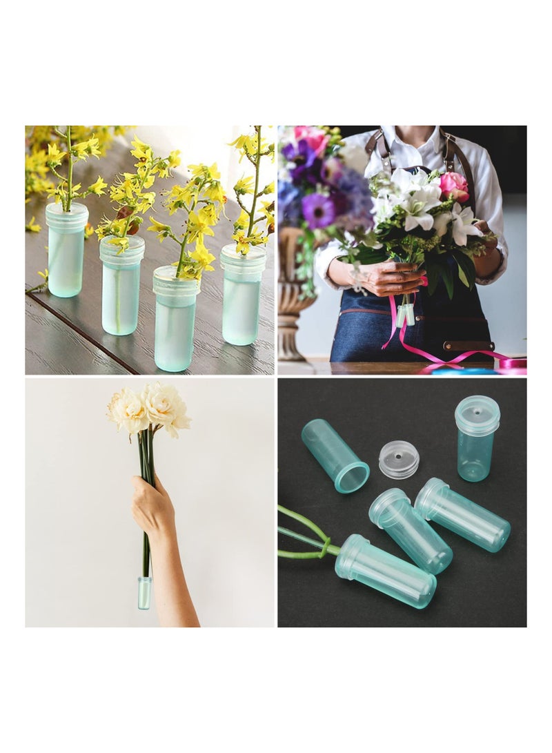 SOLARAE 200 Pack Floral Water Tubes 1.6 Inch Flower Water Tubes Flower Vials for Water Small Mini Floral Water Tubes for Flower Arrangement, Milkweed, Cutting, Green - Image 5