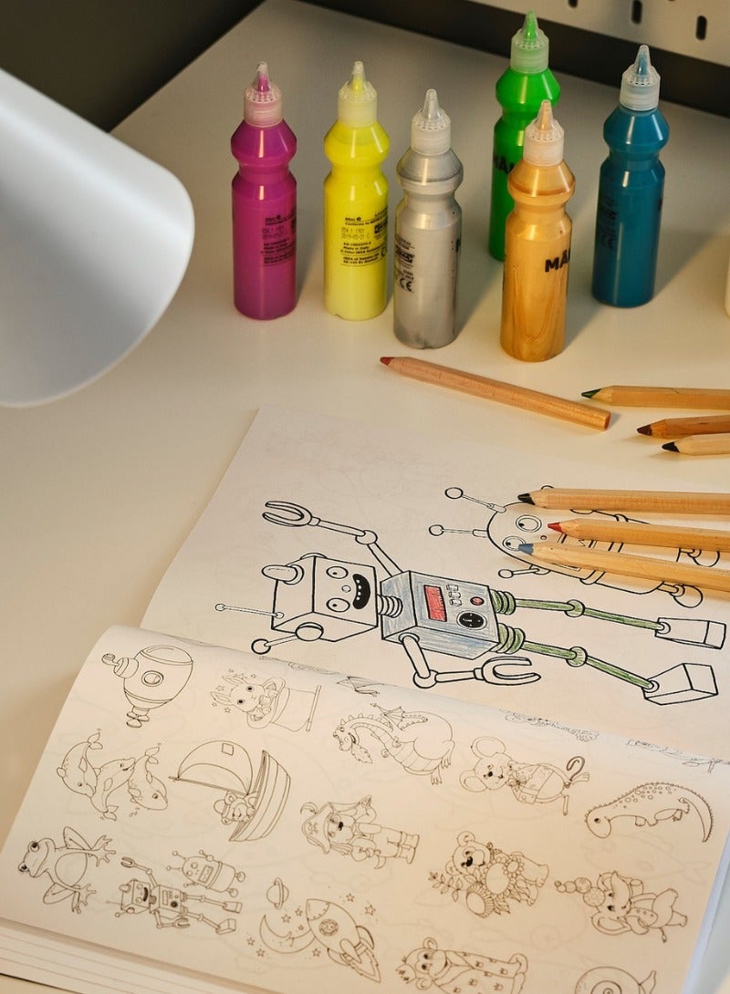 MALA Fluorescent/Glitter Paint, Mixed Colours, Set of 8 - Image 4