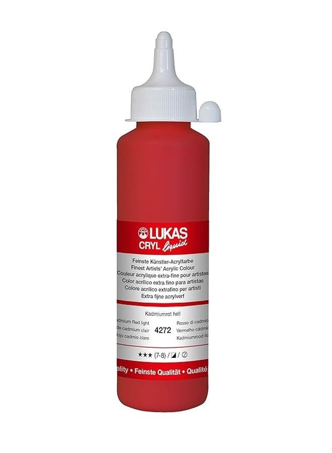 LUK CRYL LIQUID 250ML CADMIUM RED LIGHT