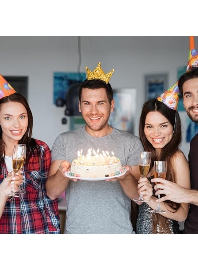 سيوسي Golden Crown Hairband, Glittering Gold Tiaras, Sparkling Sequin Headpiece with Adjustable Elastic Band, for Women's Birthday Party, Kids Costume Event, Baby Photoshoot, Festival Celebration (2 Pack) - Image 4