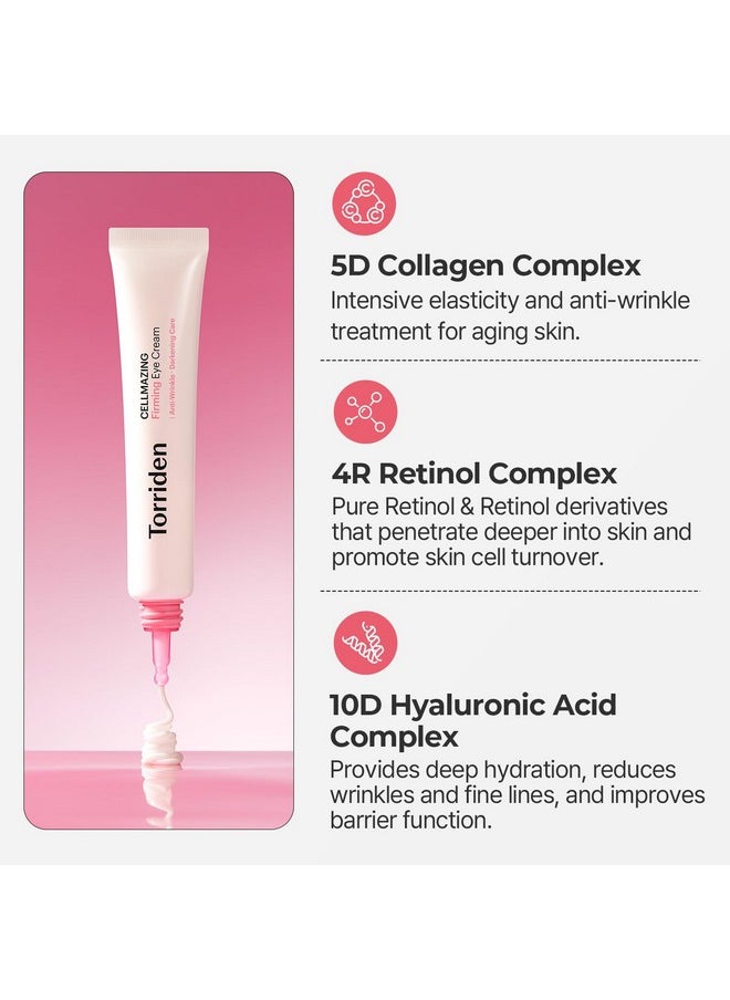 Torriden Torriden CELLMAZING Collagen Firming Eye Cream 30ml (1.01 fl.oz) | Wrinkle Improvement and Dark Circles Care | 5D Collagen Complex, 4R Pure Retinol  - Image 5