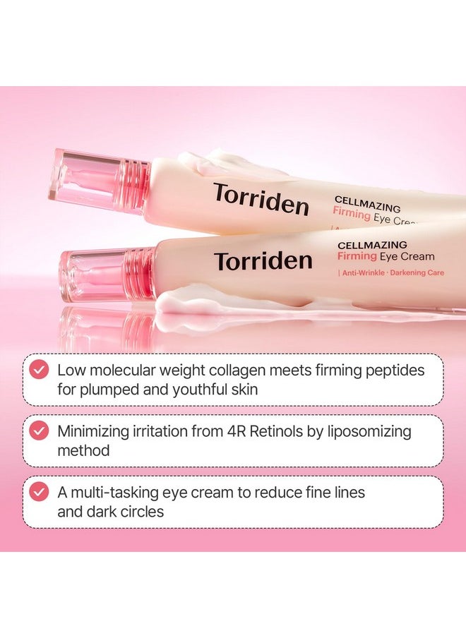 Torriden Torriden CELLMAZING Collagen Firming Eye Cream 30ml (1.01 fl.oz) | Wrinkle Improvement and Dark Circles Care | 5D Collagen Complex, 4R Pure Retinol  - Image 4