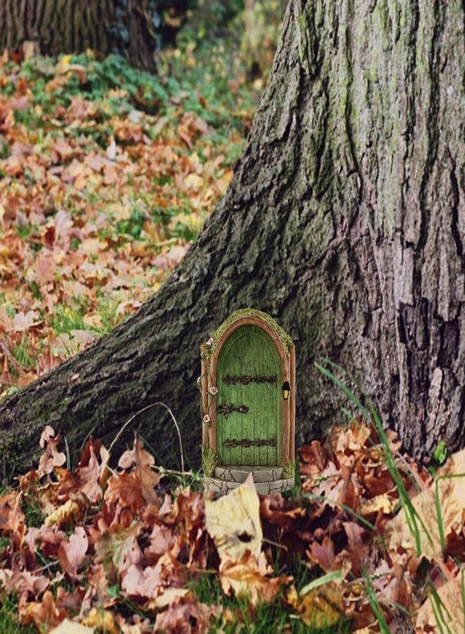 باب جنية أخضر، أبواب جنية خشبية مصغرة لحديقة خارجية، ملحقات منزل جنية قزم صغير لتزيين جذوع الأشجار، مجسمات مصغرة للحديقة، أبواب جنية للأشجار الخارجية، باب قزم لجذع الشجرة - Image 3