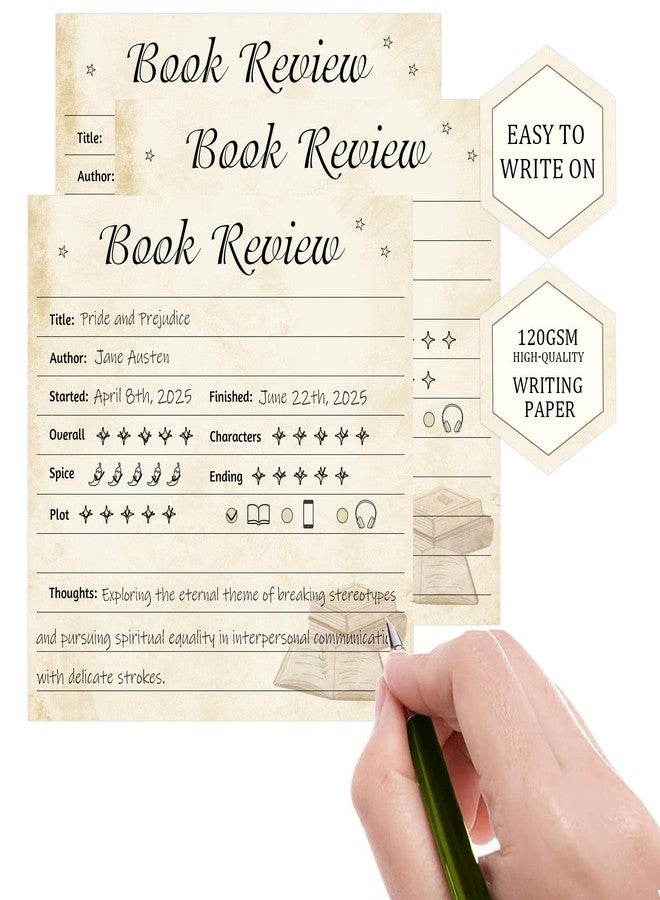 Well Tile 6 Pack Retro Book Review Sticky Notes Book Lovers&Readers Review Notepads 3 Inch-Self-Stick Note Pads for Reading Journals Book Review Tracker Reading Log for Bookworm Readers Students - Image 5
