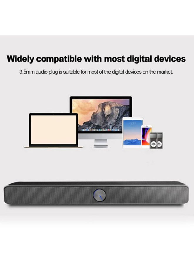 Stereo Bass Subwoofer Wired Speaker Black - Image 3