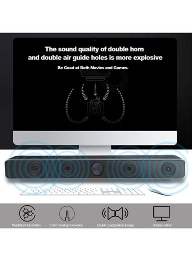 Stereo Bass Subwoofer Wired Speaker Black - Image 2