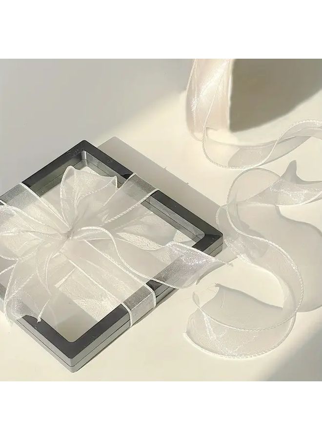 Black 10 Yards Sheer Organza Ribbon For Gift Wrapping Bows And Decoration - Image 4