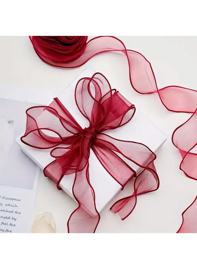 Black 10 Yards Sheer Organza Ribbon For Gift Wrapping Bows And Decoration - Image 1