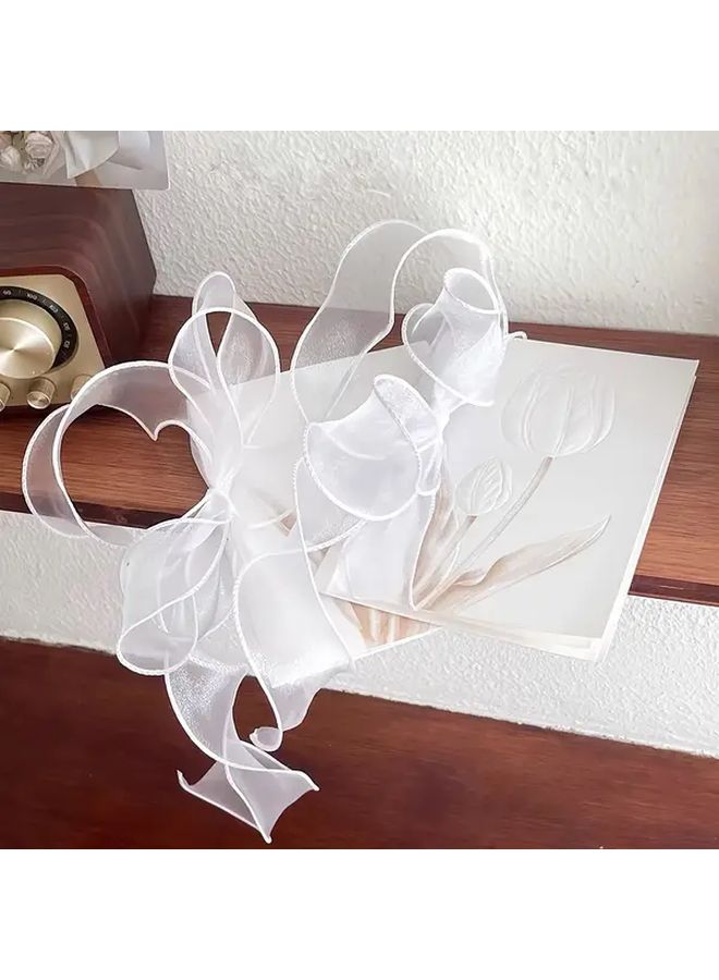 Black 10 Yards Sheer Organza Ribbon For Gift Wrapping Bows And Decoration - Image 5