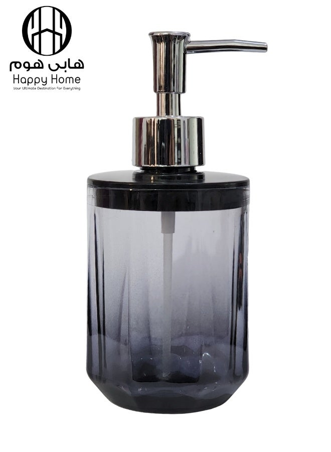 Happy Home Acrylic Soap Dispenser Pump for Bathroom and Kitchen Refillable Hand Washing (350ml - Black) - Image 1