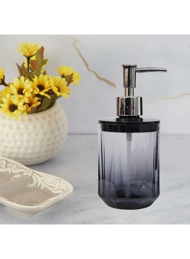 Happy Home Acrylic Soap Dispenser Pump for Bathroom and Kitchen Refillable Hand Washing (350ml - Black) - Image 2